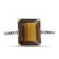 Goldplattierter Silberring mit Cognac-Quarz und weißem Topas