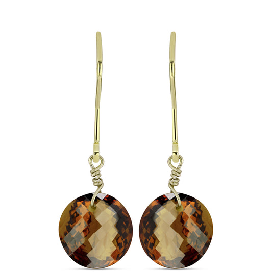 Goldplattierte Silberohrringe mit Cognac-Quarz