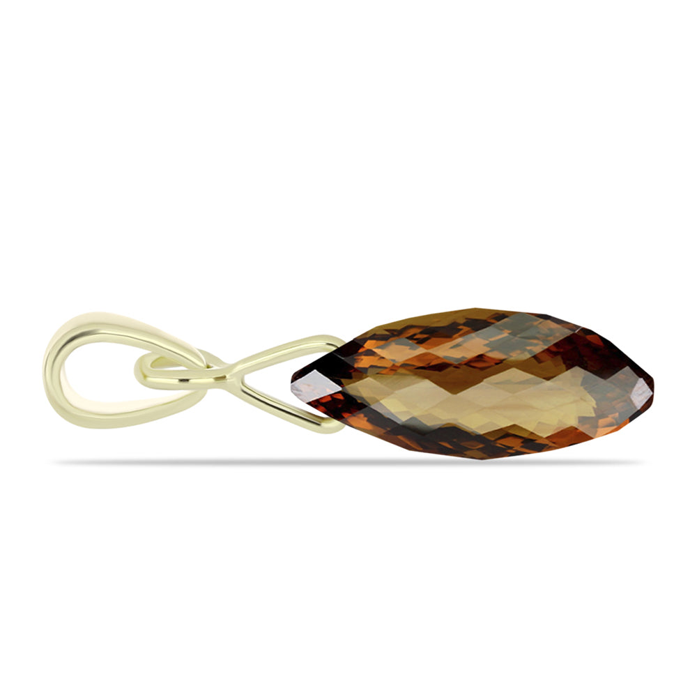 Goldplattierter Silberanhänger mit Cognac-Quarz