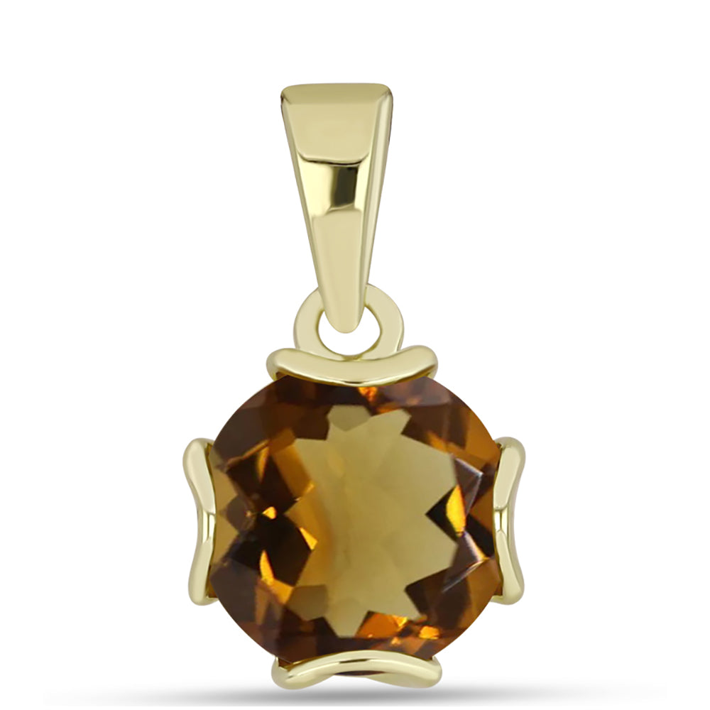 Goldplattierter Silberanhänger mit Cognac-Quarz 1 