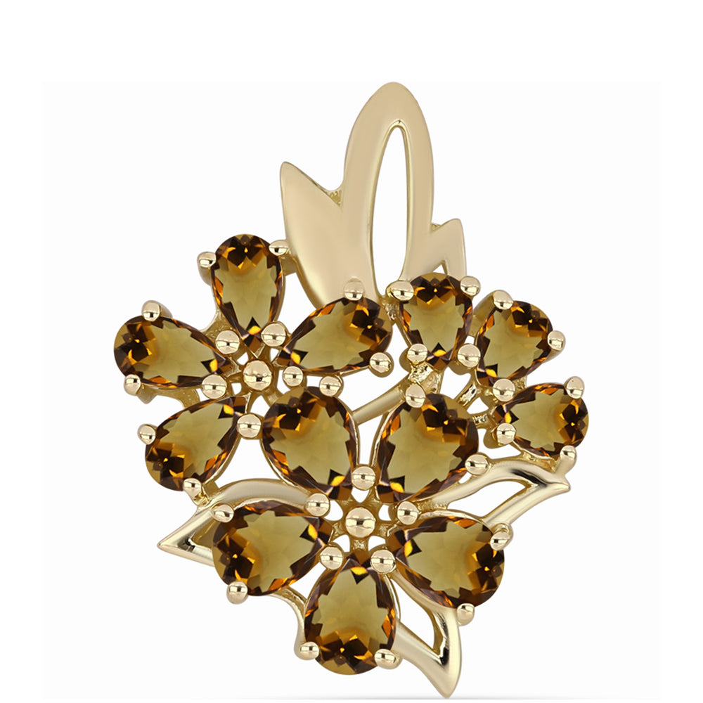 Goldplattierter Silberanhänger mit Cognac-Quarz