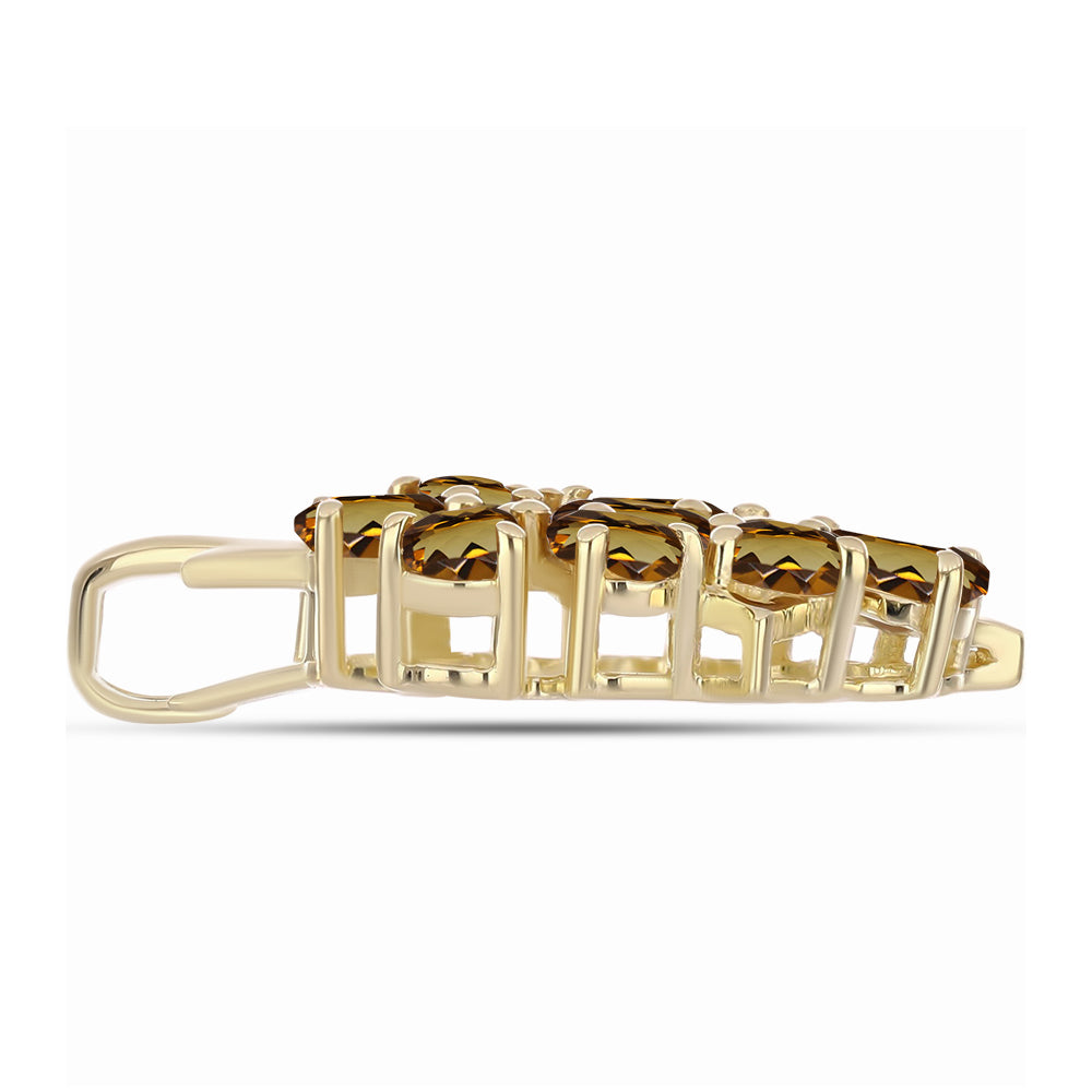 Goldplattierter Silberanhänger mit Cognac-Quarz 2 