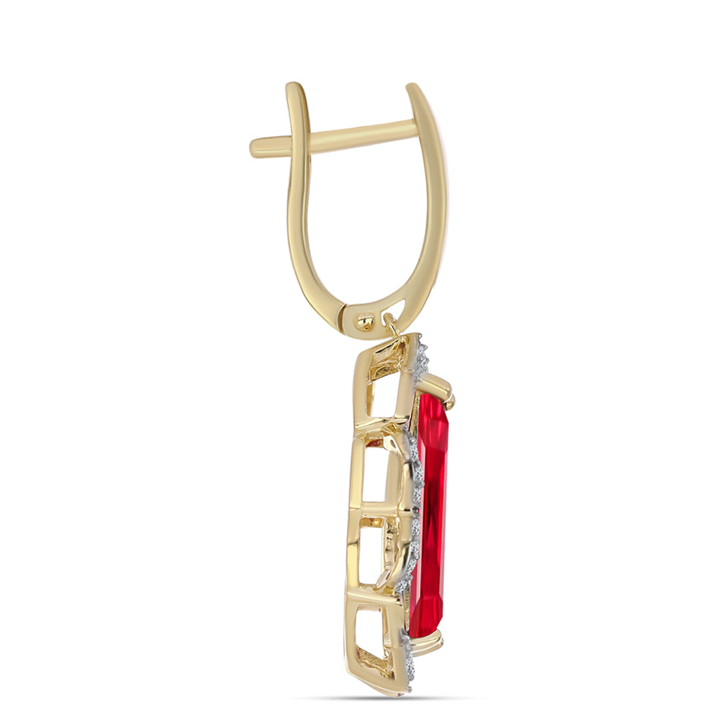 Goldplattierte Silberohrringe mit rotem Achat und weißem Topas 2 