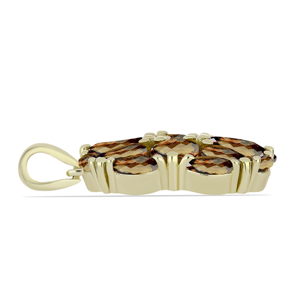 Goldplattierter Silberanhänger mit Cognac-Quarz 2 