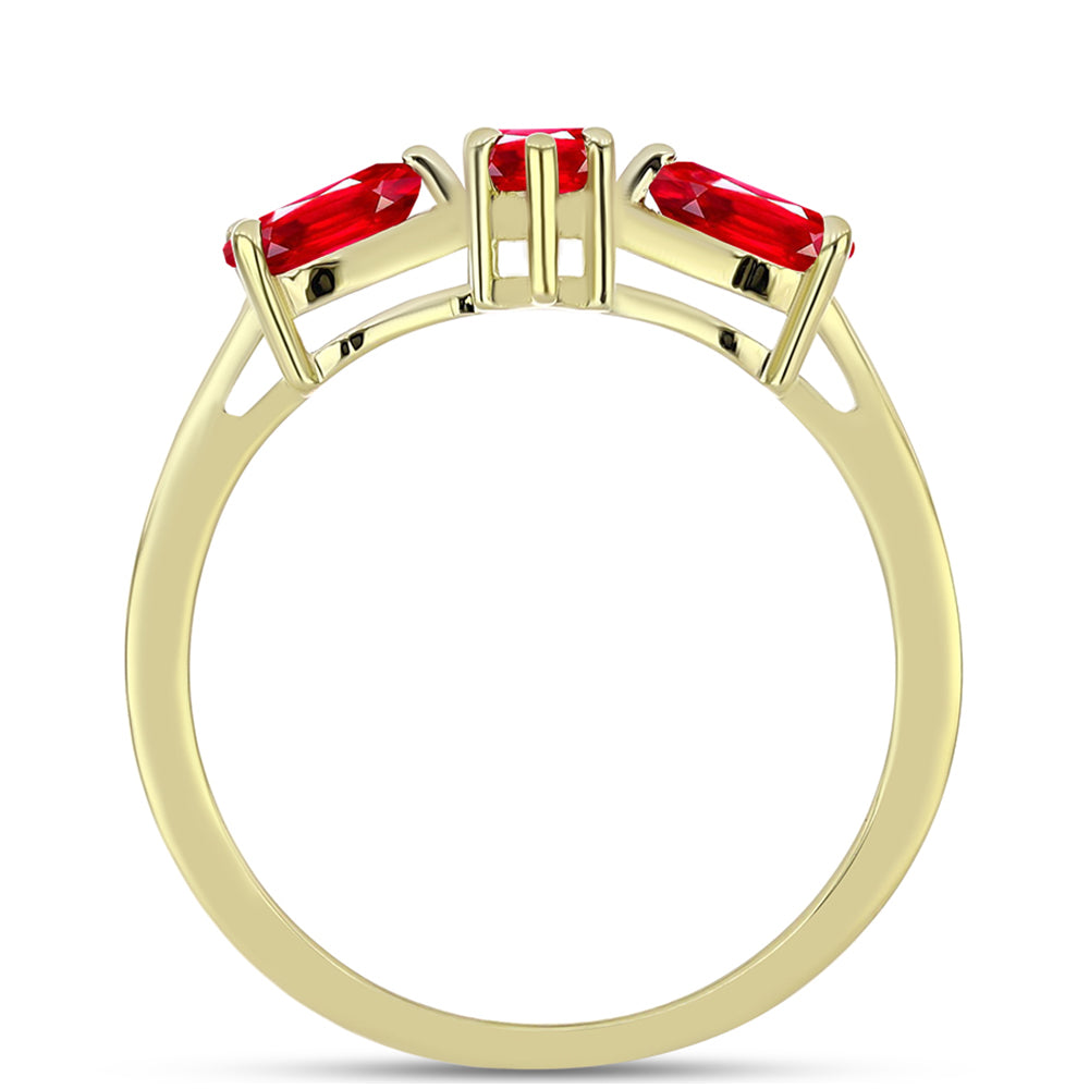 Goldplattierter Silberring mit rotem Achat 2 