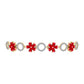 Goldplattiertes Silberarmband mit rotem Achat und weißem Topas