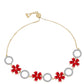 Goldplattiertes Silberarmband mit rotem Achat und weißem Topas