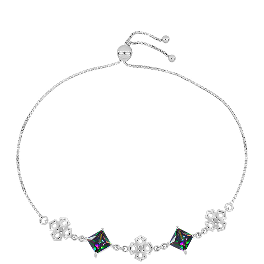 Silberarmband mit brasilianischem grünem mystischem Quarz
