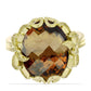 Goldplattierter Silberring mit Cognac-Quarz