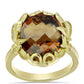 Goldplattierter Silberring mit Cognac-Quarz