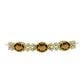 Goldplattiertes Silberarmband mit Cognac-Quarz und weißem Topas
