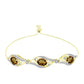 Goldplattiertes Silberarmband mit Cognac-Quarz und weißem Topas