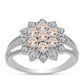 Silberring mit Morganit aus Gozareh und weißem Topas