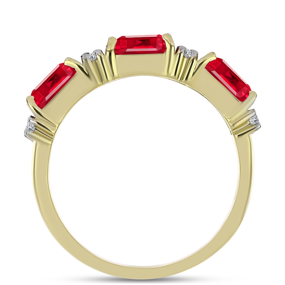 Goldplattierter Silberring mit rotem Achat und weißem Topas 3 