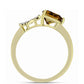 Goldplattierter Silberring mit Cognac-Quarz und weißem Topas