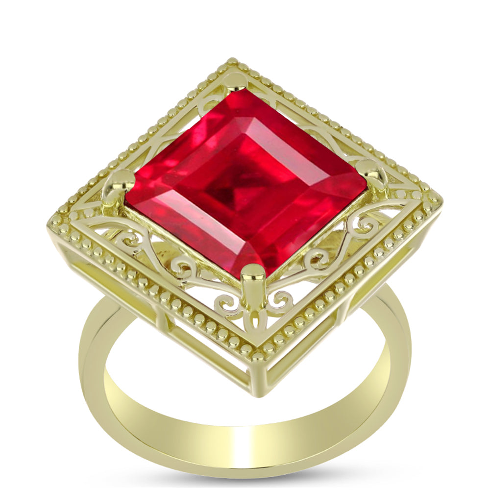 Goldplattierter Silberring mit rotem Achat