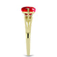 Goldplattierter Silberring mit rotem Achat