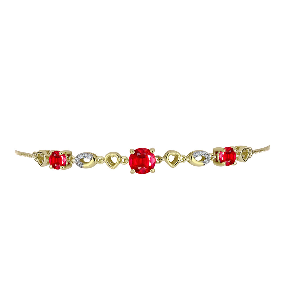 Goldplattiertes Silberarmband mit rotem Achat und weißem Topas 2 