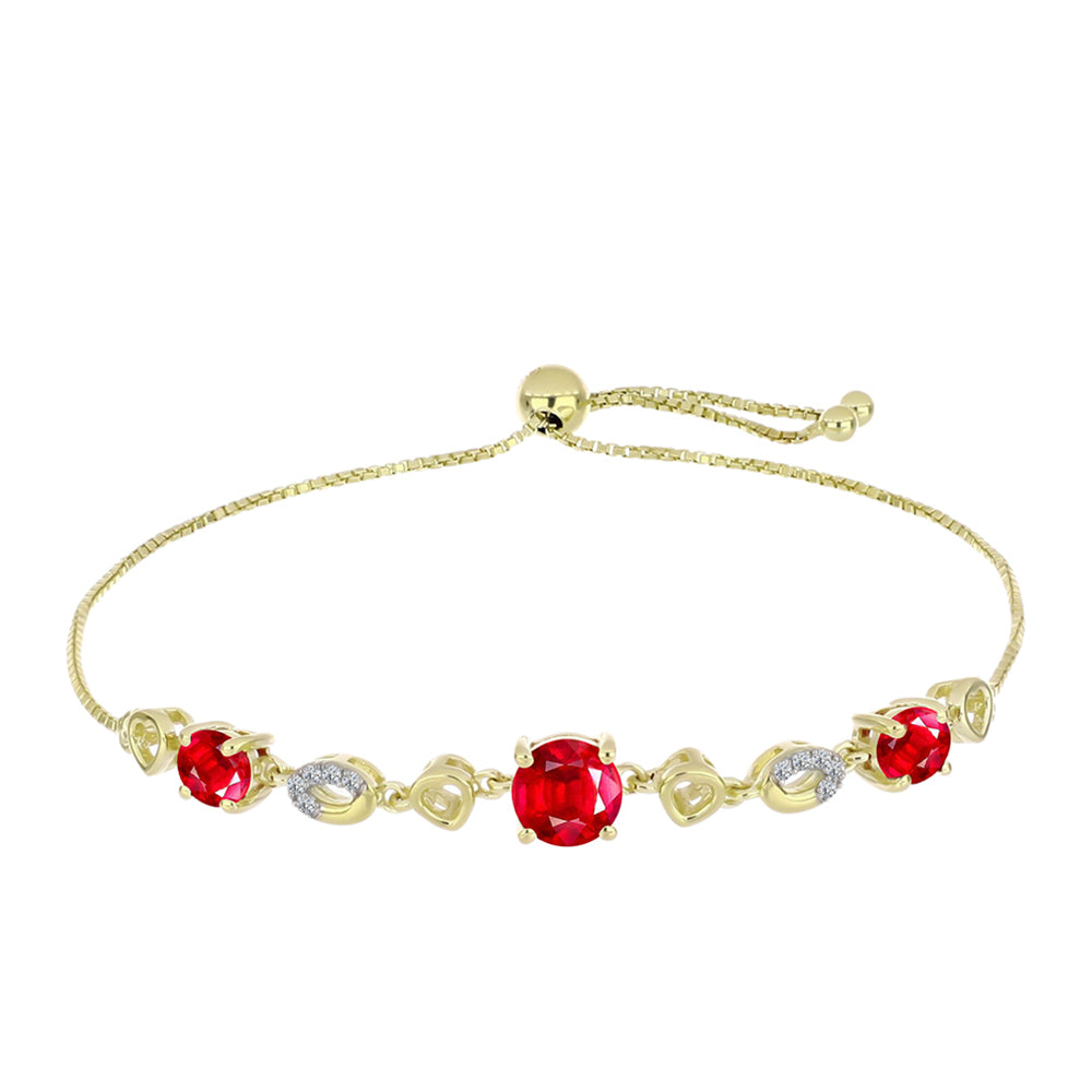 Goldplattiertes Silberarmband mit rotem Achat und weißem Topas 1 