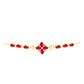 Goldplattiertes Silberarmband mit rotem Achat und weißem Topas