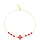 Goldplattiertes Silberarmband mit rotem Achat und weißem Topas