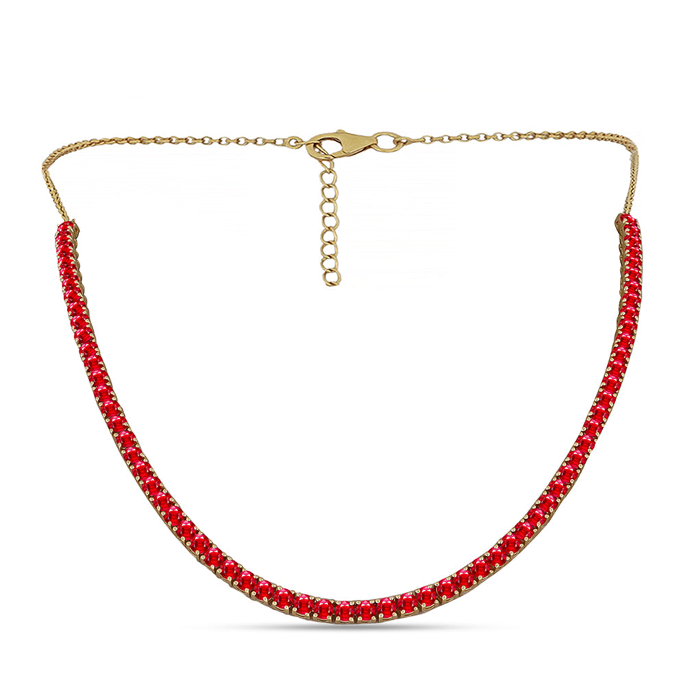 Goldplattierte Silberhalskette mit rotem Achat