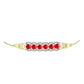 Goldplattiertes Silberarmband mit rotem Achat und weißem Topas