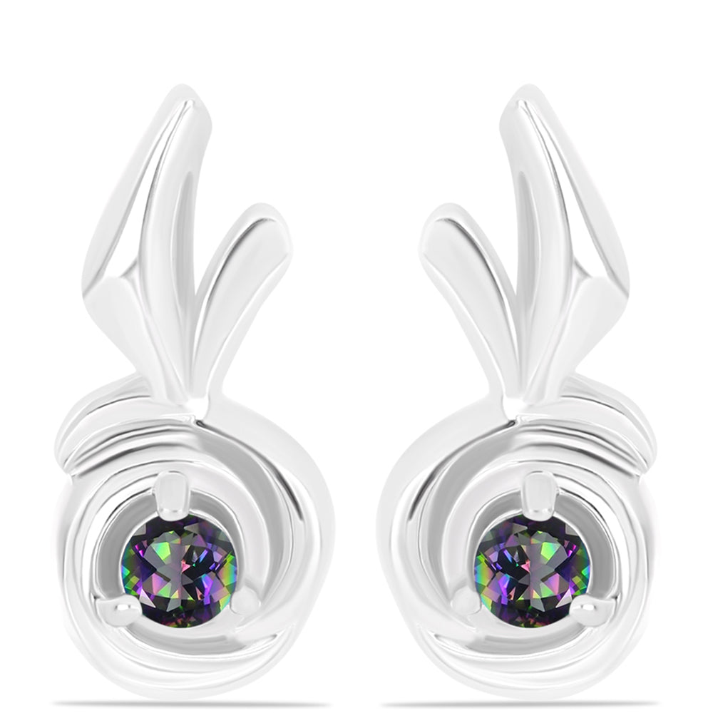 Silberohrringe mit brasilianischem grünem mystischem Quarz 1 