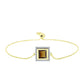 Goldplattiertes Silberarmband mit Cognac-Quarz und weißem Topas