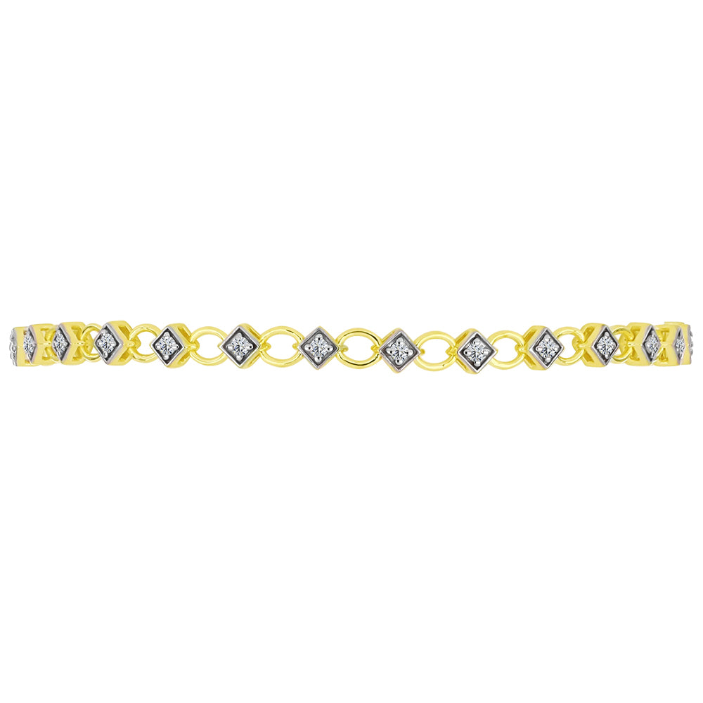 Goldplattiertes Silberarmband mit zertifiziertem laborgezüchteten Diamanten 3 