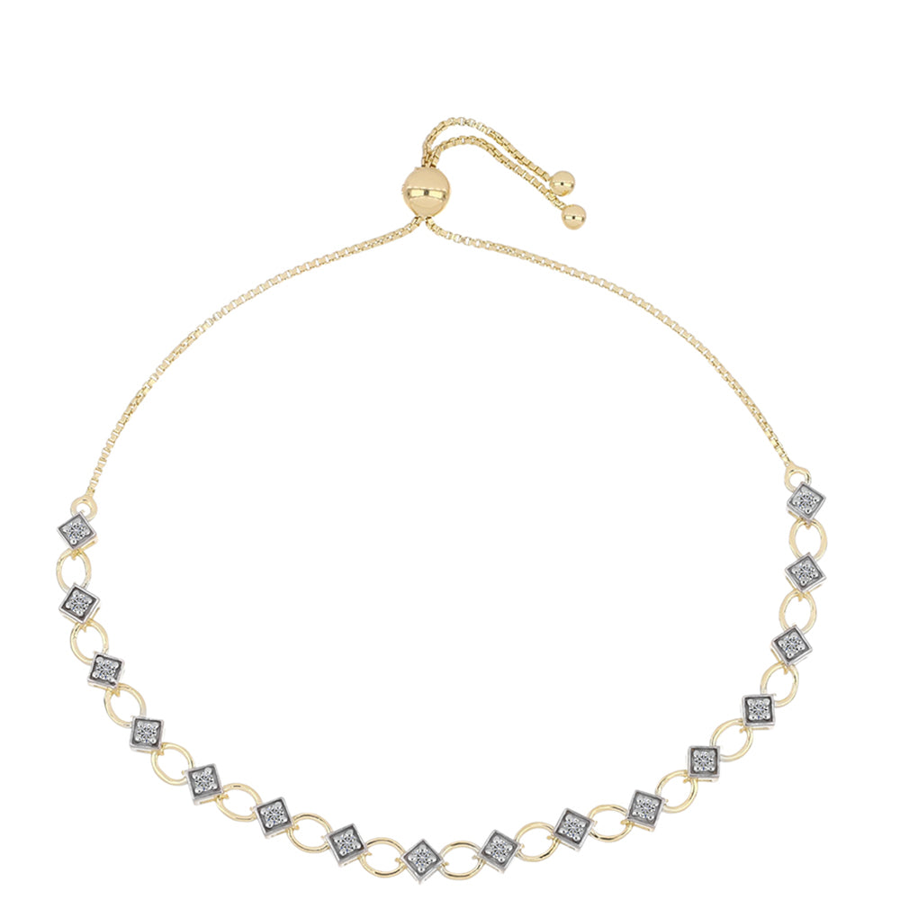 Goldplattiertes Silberarmband mit zertifiziertem laborgezüchteten Diamanten