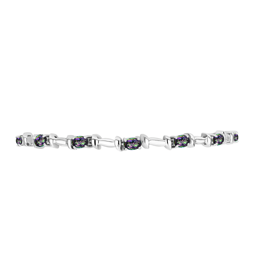 Silberarmband mit brasilianischem grünem mystischem Quarz 2 