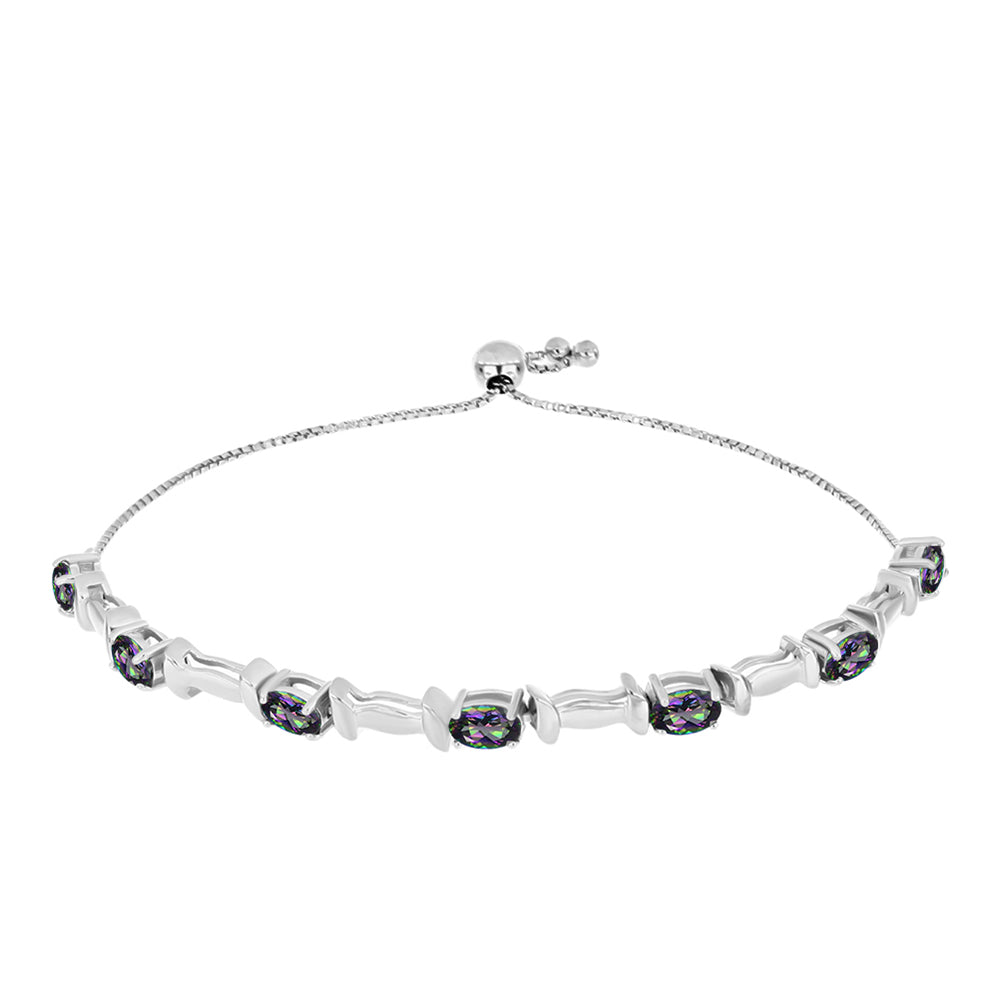 Silberarmband mit brasilianischem grünem mystischem Quarz