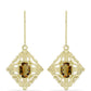 Goldplattierte Silberohrringe mit Cognac-Quarz