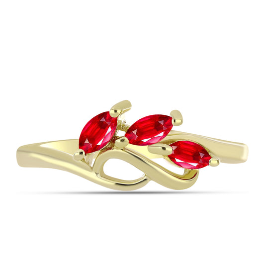 Goldplattierter Silberring mit rotem Achat
