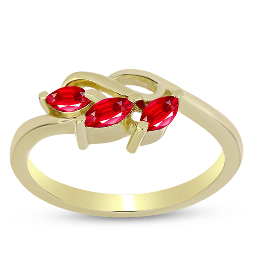 Goldplattierter Silberring mit rotem Achat 3 