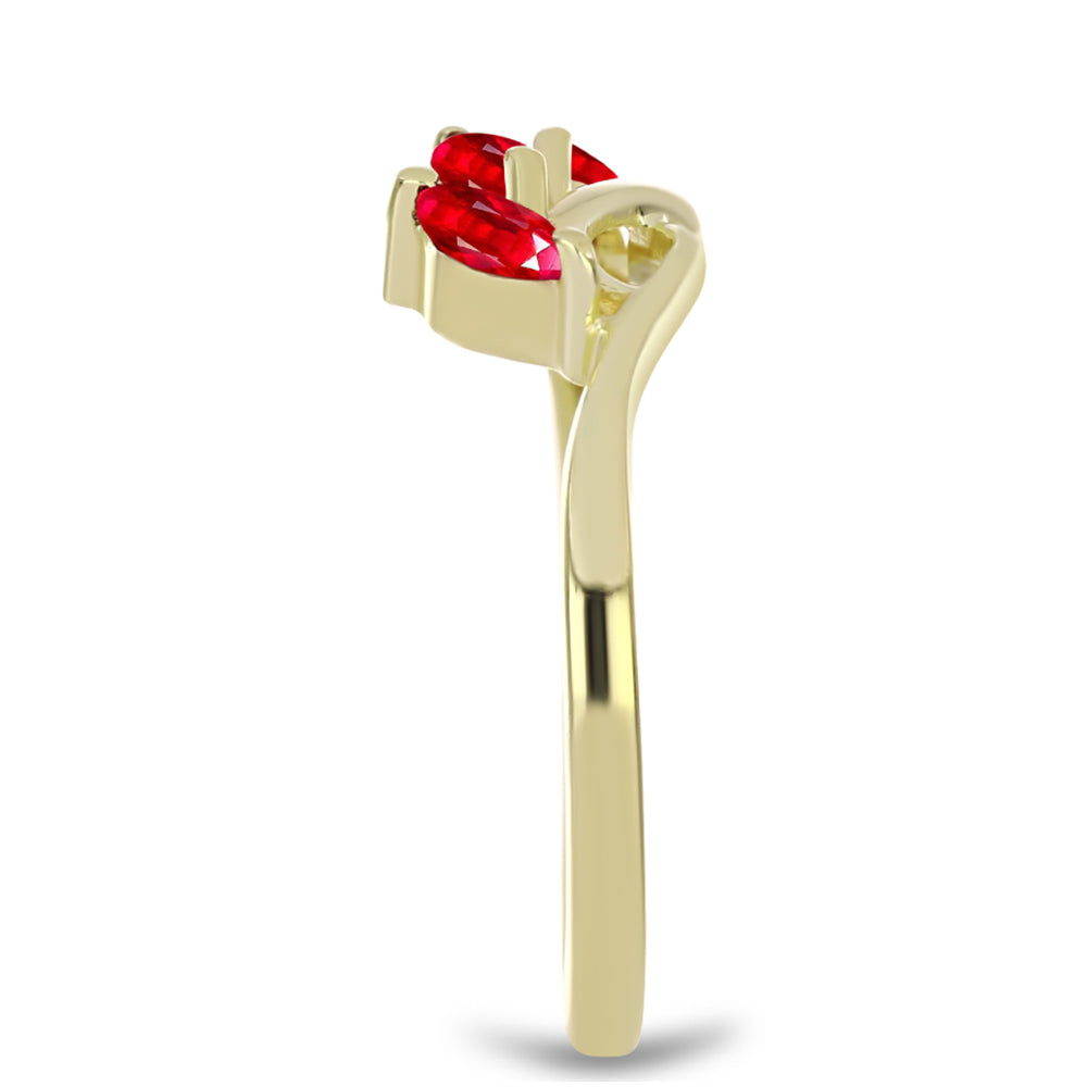 Goldplattierter Silberring mit rotem Achat