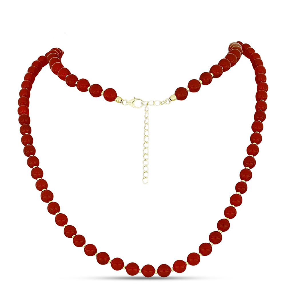 Goldplattierte Silberhalskette mit rotem Achat 1 