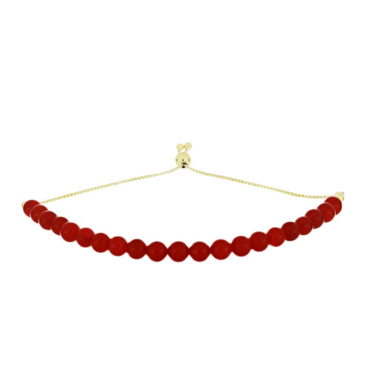 Goldplattiertes Silberarmband mit rotem Achat