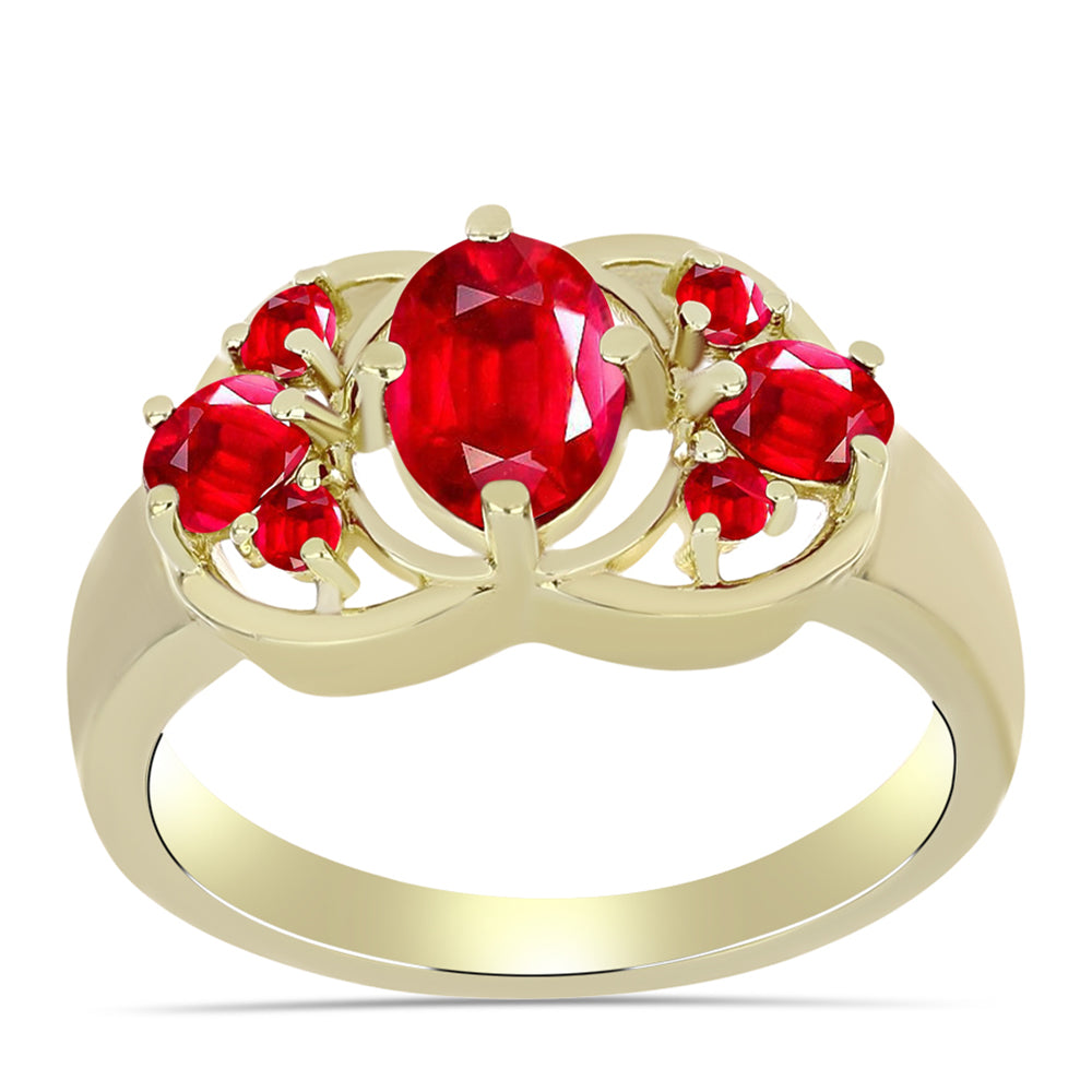 Goldplattierter Silberring mit rotem Achat 3 