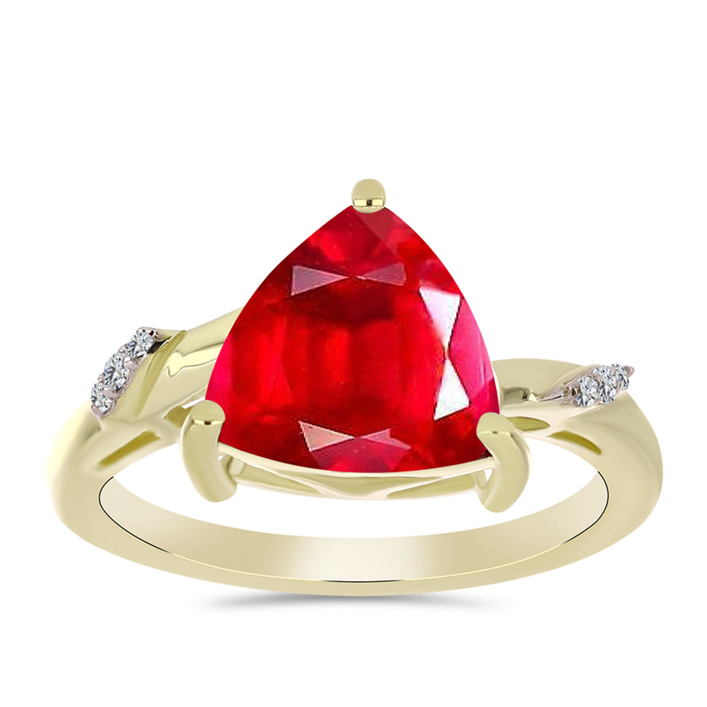 Goldplattierter Silberring mit rotem Achat und weißem Topas 3 