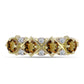 Goldplattierter Silberring mit Cognac-Quarz und weißem Topas