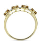 Goldplattierter Silberring mit Cognac-Quarz und weißem Topas