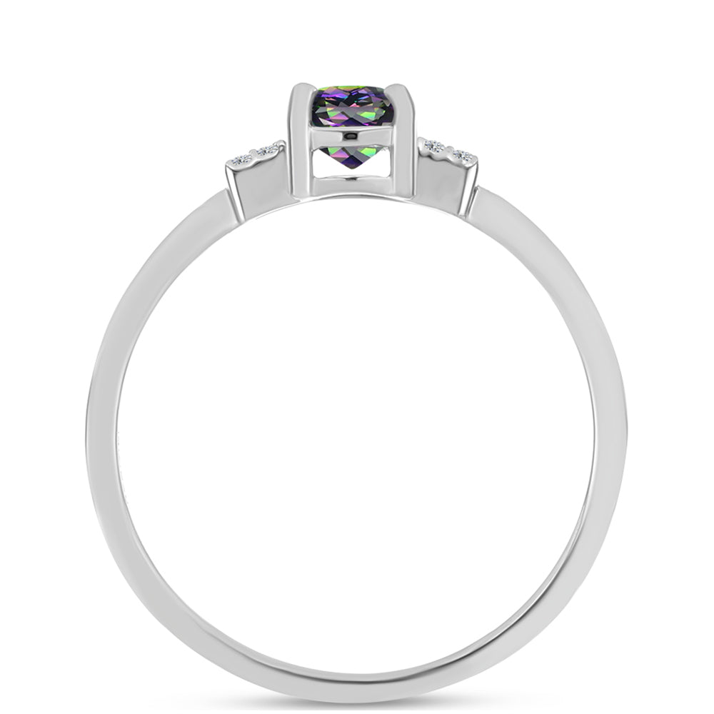 Silberring mit weißem Topas 2 