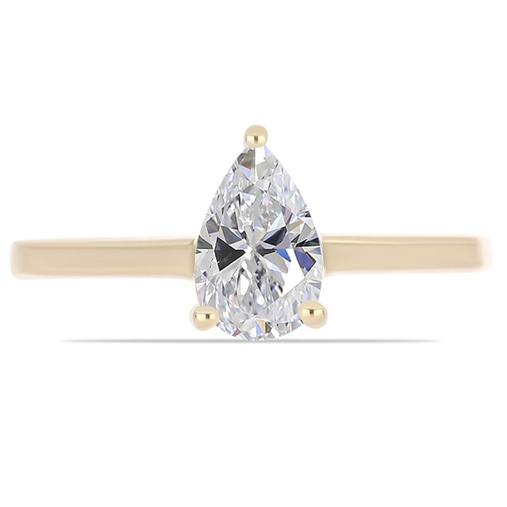 Goldplattierter Silberring mit zertifiziertem laborgezüchteten Diamanten 1 