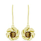 Goldplattierte Silberohrringe mit Cognac-Quarz