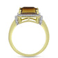 Goldplattierter Silberring mit Cognac-Quarz und weißem Topas
