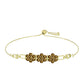 Goldplattiertes Silberarmband mit Cognac-Quarz