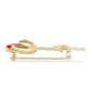 Goldplattierte Silberbrosche mit rotem Achat