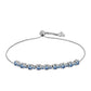 Silberarmband mit Ozeanblauem Moissanit
